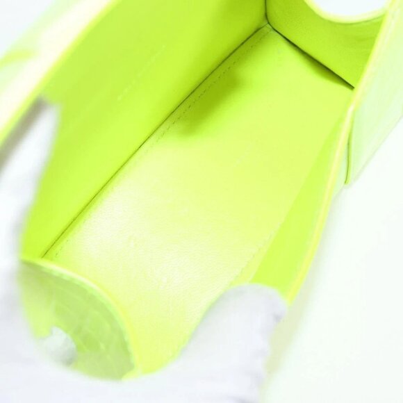 BALENCIAGA Hourglass XS Hand Bag Leather 2way LIme Green - Picture 9 of 16